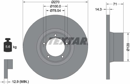 Textar 92014900 — Tarcza hamulcowa