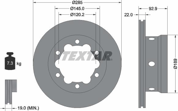 Textar 92089803 — Tarcza hamulcowa