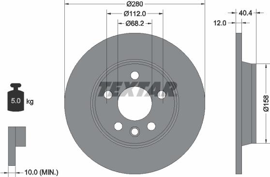 Textar 92083903 — Tarcza hamulcowa
