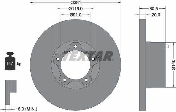 Textar 92031500 — Tarcza hamulcowa