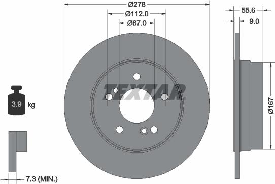 Textar 92032703 — Tarcza hamulcowa