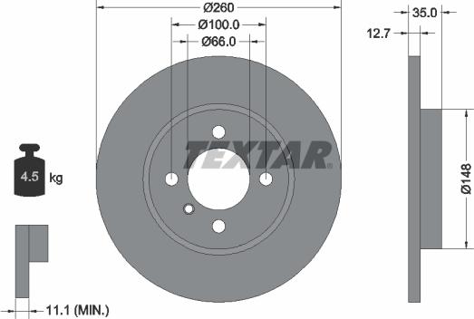 Textar 92026400 — Tarcza hamulcowa