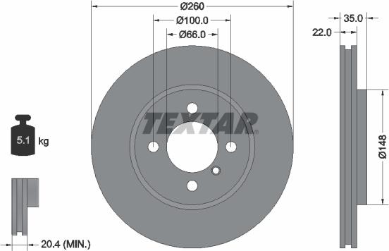 Textar 92026503 — Tarcza hamulcowa