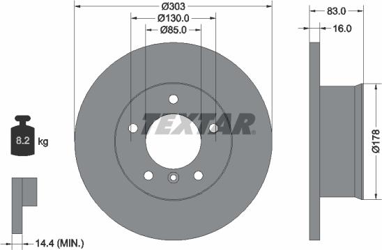 Textar 92020300 — Tarcza hamulcowa