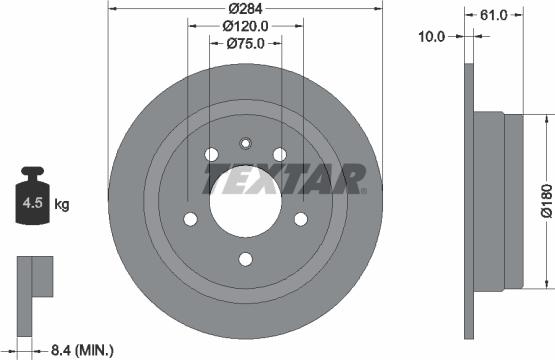 Textar 92022400 — Tarcza hamulcowa