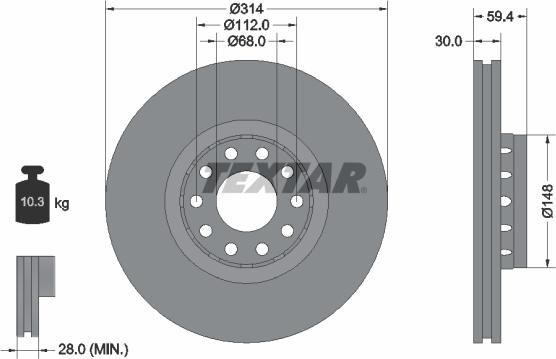 Textar 92073200 — Tarcza hamulcowa