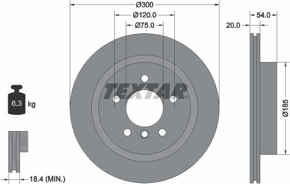 Textar 92196605 — Tarcza hamulcowa