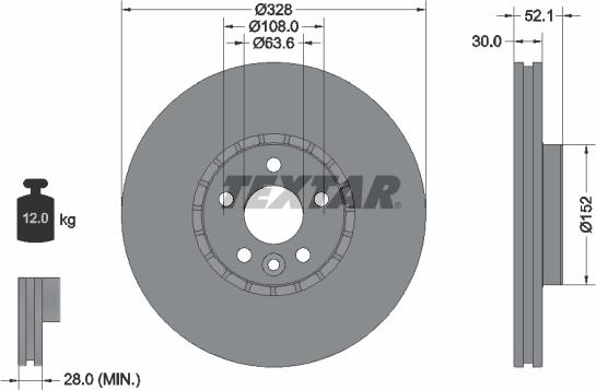 Textar 92196303 — Tarcza hamulcowa