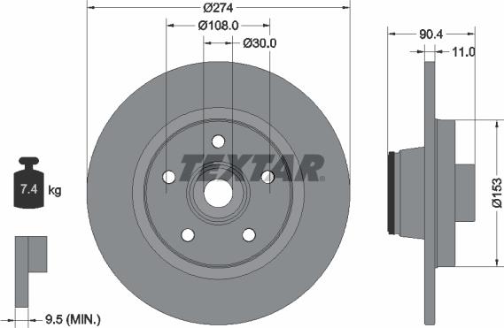 Textar 92196203 — Tarcza hamulcowa