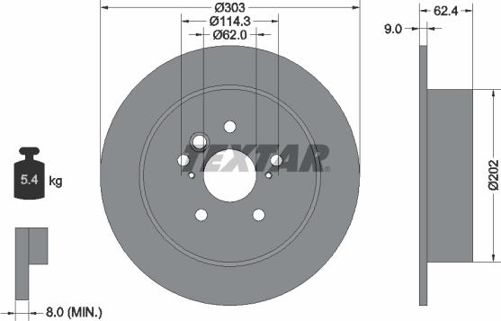 Textar 92144103 — Tarcza hamulcowa