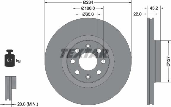 Textar 92145803 — Tarcza hamulcowa
