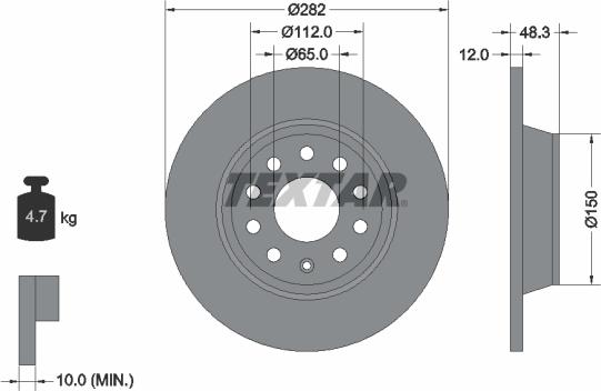 Textar 92140803 — Tarcza hamulcowa