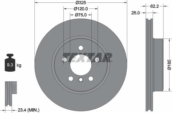 Textar 92141503 - TARCZA HAM. BMW P. X3