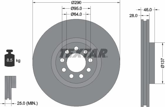 Textar 92155700 — Tarcza hamulcowa