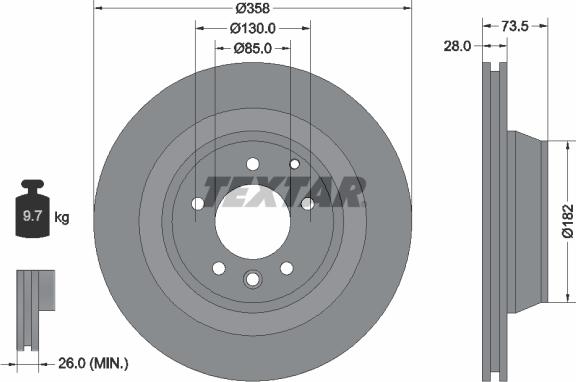Textar 92151403 — Tarcza hamulcowa