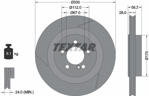 Textar 92151605 — Tarcza hamulcowa