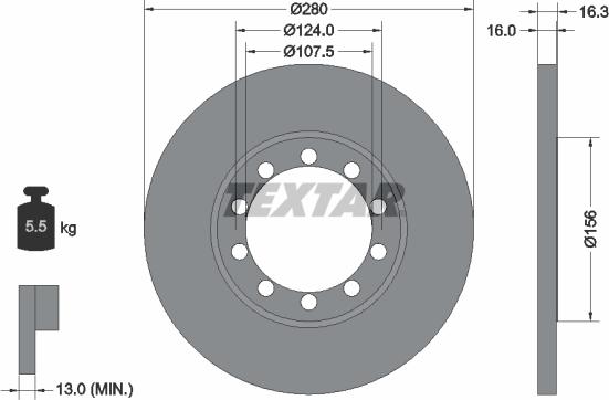 Textar 92152003 — Tarcza hamulcowa