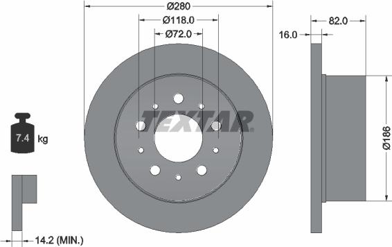 Textar 92157403 — Tarcza hamulcowa