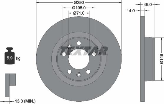 Textar 92157100 — Tarcza hamulcowa