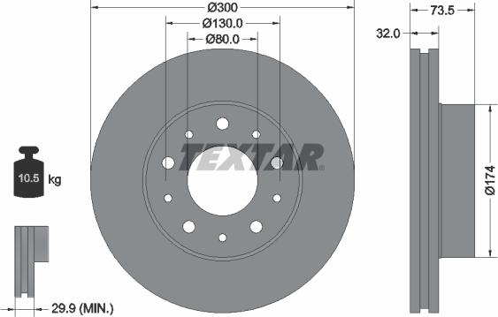 Textar 92157303 — Tarcza hamulcowa