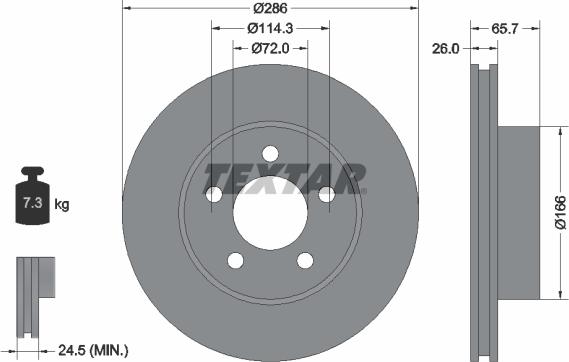 Textar 92169003 — Tarcza hamulcowa