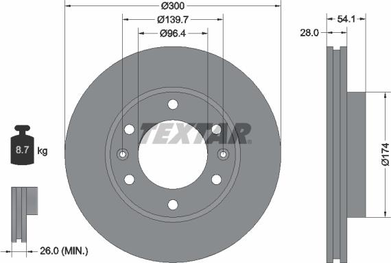 Textar 92164500 — Tarcza hamulcowa
