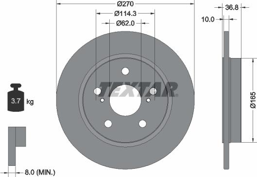 Textar 92164003 — Tarcza hamulcowa
