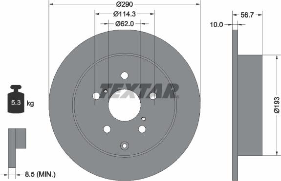 Textar 92164803 — Tarcza hamulcowa