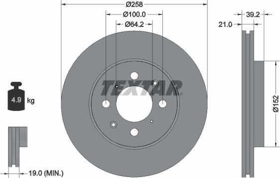 Textar 92165903 — Tarcza hamulcowa