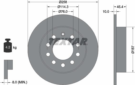 Textar 92166700 — Tarcza hamulcowa