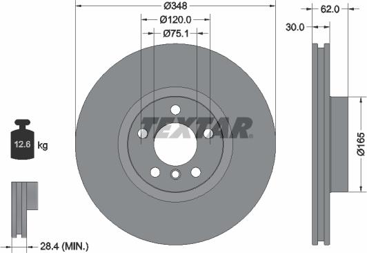 Textar 92160903 — Tarcza hamulcowa