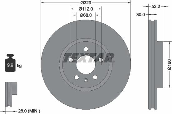 Textar 92160005 — Tarcza hamulcowa