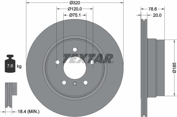 Textar 92161103 — Tarcza hamulcowa