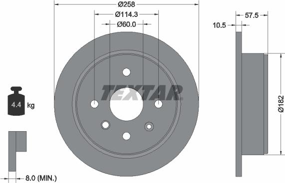 Textar 92163003 — Tarcza hamulcowa