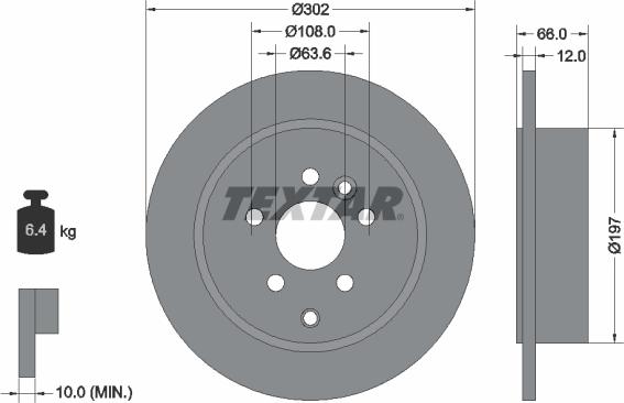 Textar 92162703 — Tarcza hamulcowa