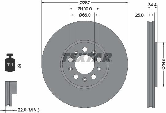 Textar 92106605 - Tarcza hamulcowa