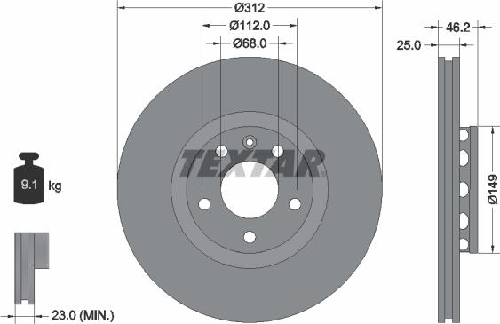 Textar 92106105 — Tarcza hamulcowa