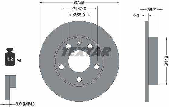 Textar 92106203 — Tarcza hamulcowa