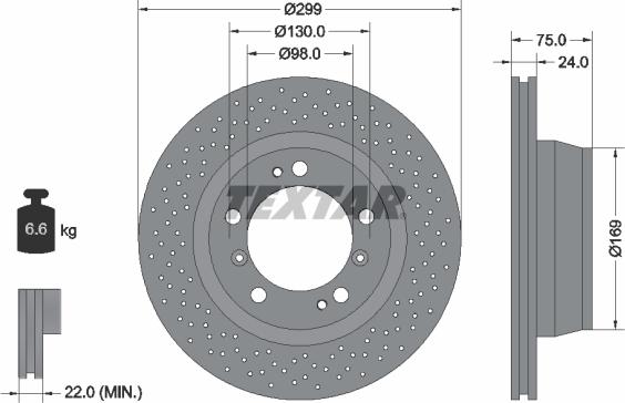 Textar 92100105 — Tarcza hamulcowa