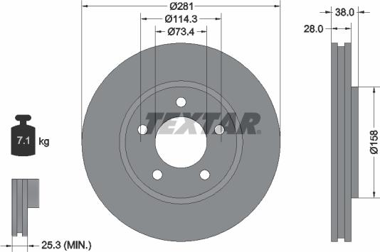 Textar 92108300 — Tarcza hamulcowa