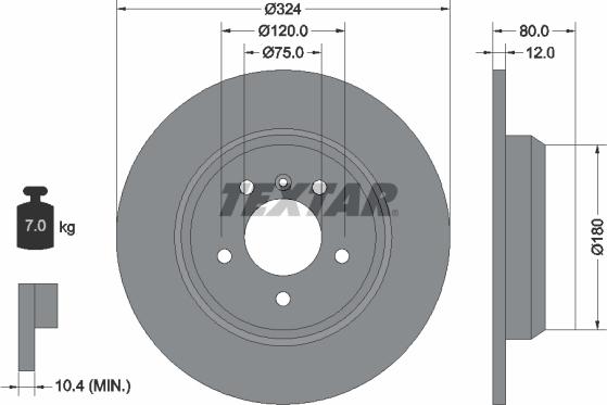 Textar 92107403 — Tarcza hamulcowa