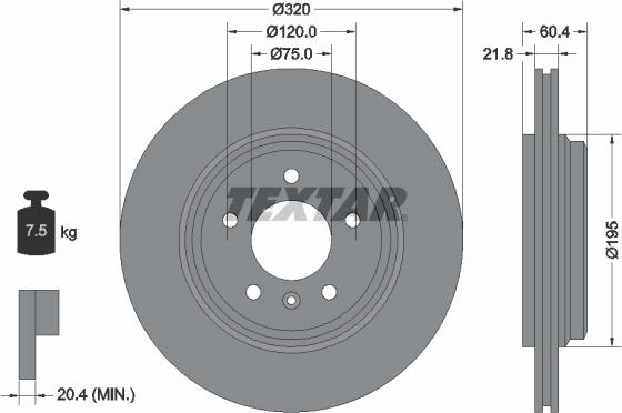 Textar 92107003 — Tarcza hamulcowa