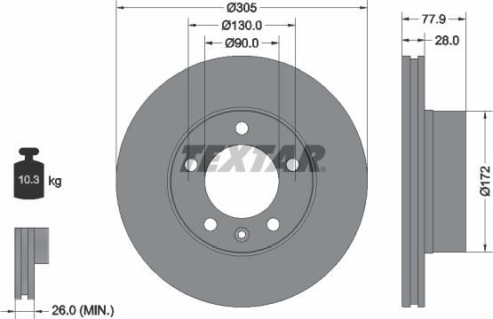 Textar 92115903 — Tarcza hamulcowa