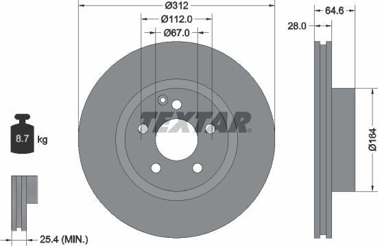 Textar 92115303 - Tarcza hamulcowa