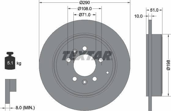 Textar 92112000 — Tarcza hamulcowa