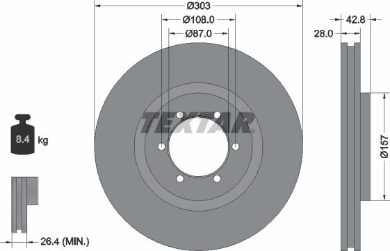 Textar 92180003 — Tarcza hamulcowa