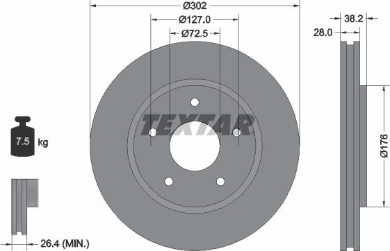 Textar 92181503 — Tarcza hamulcowa