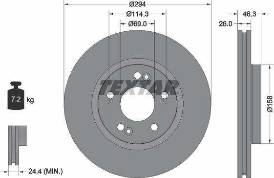 Textar 92136403 — Tarcza hamulcowa