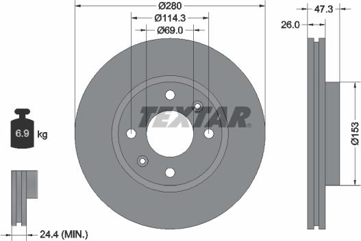 Textar 92136600 — Tarcza hamulcowa
