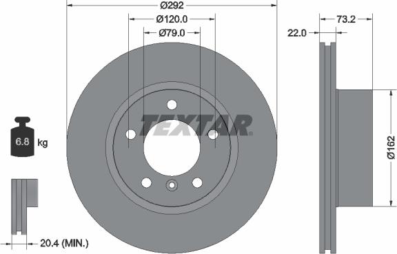 Textar 92132805 — Tarcza hamulcowa